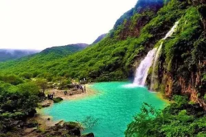 a beautiful view of waterfall