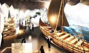 a view of a giant ship in Oman museum