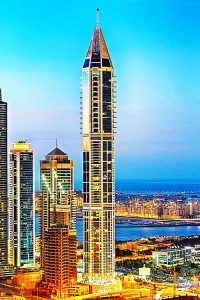 a beautiful view of dubai 23 marine tower