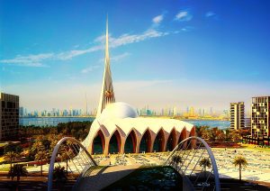 a beautiful and unique kind of mosque structure in dubai