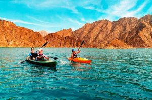 an amazing view of boat riding at Hatta mountains