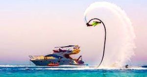 a wonderfull view of fly boarding at palm