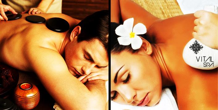 a man and awoman lying side by side taking massage therapies