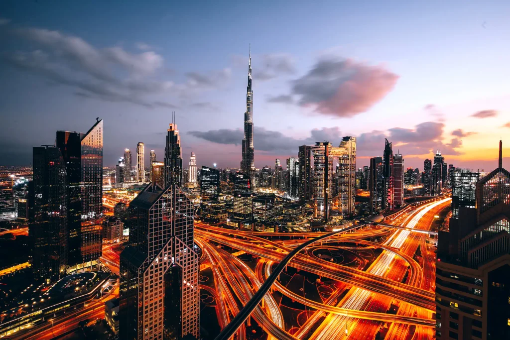 amazing view of the city skyline