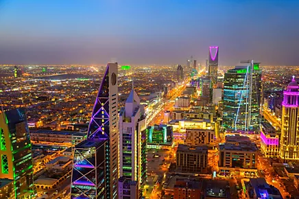 stunning Ariel night view of RIYAD KSA